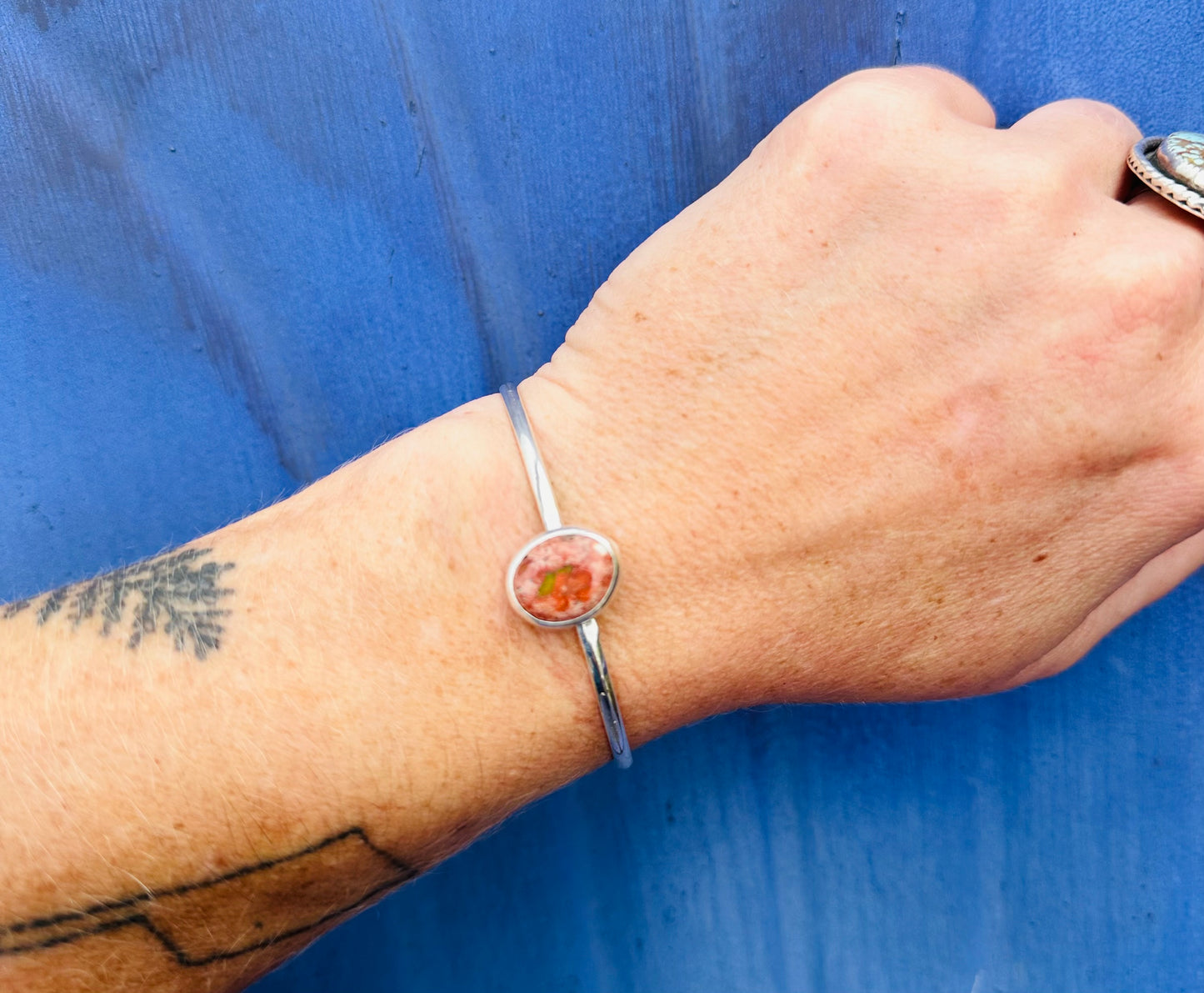 Simple Mexican Fire Opal Stacker Cuff