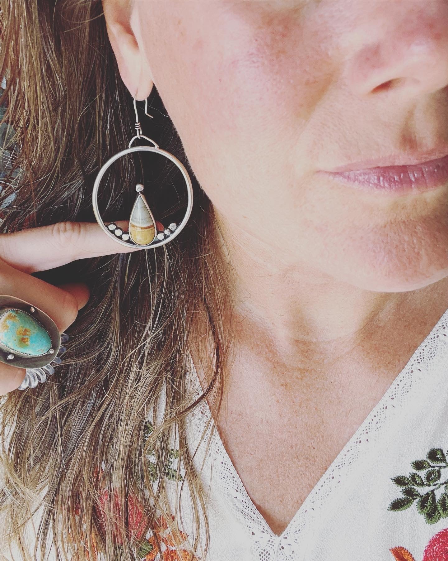 Statement Polychrome Jasper Hoops