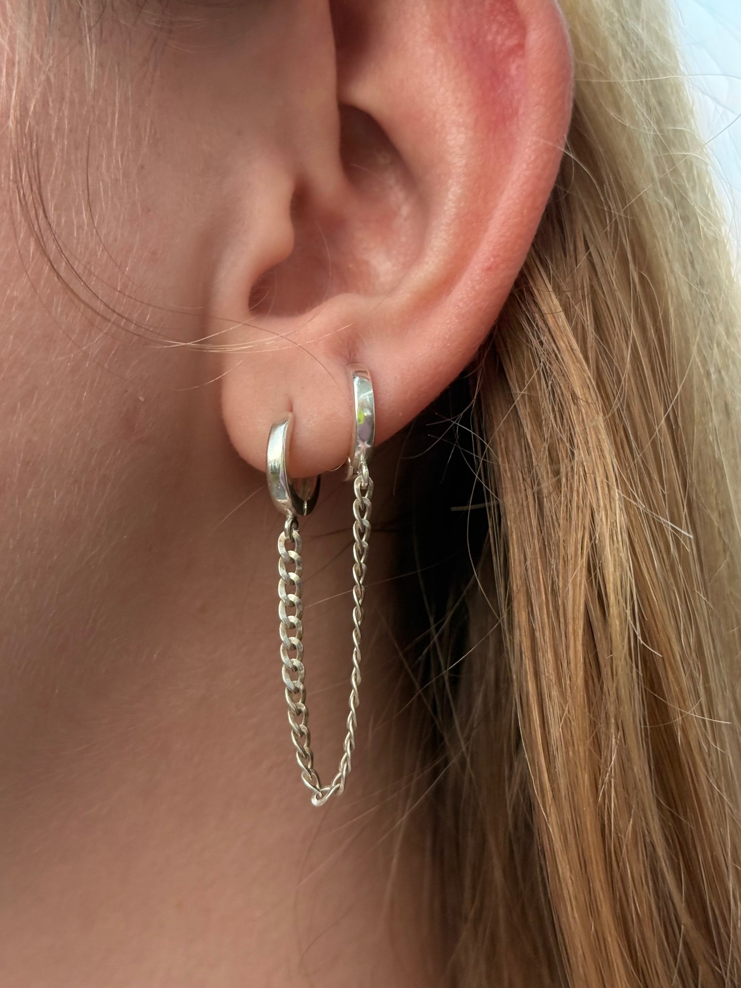 Sterling Silver huggie hoops for multi piercings. - Sold Separately