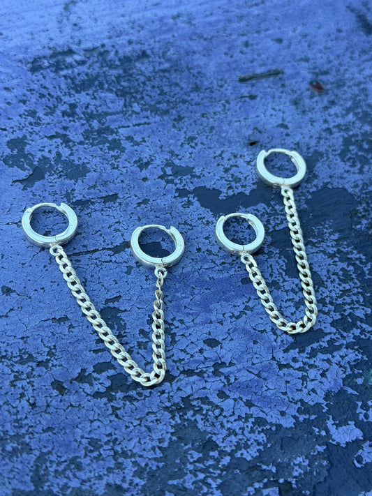 Sterling Silver huggie hoops for multi piercings. - Sold Separately