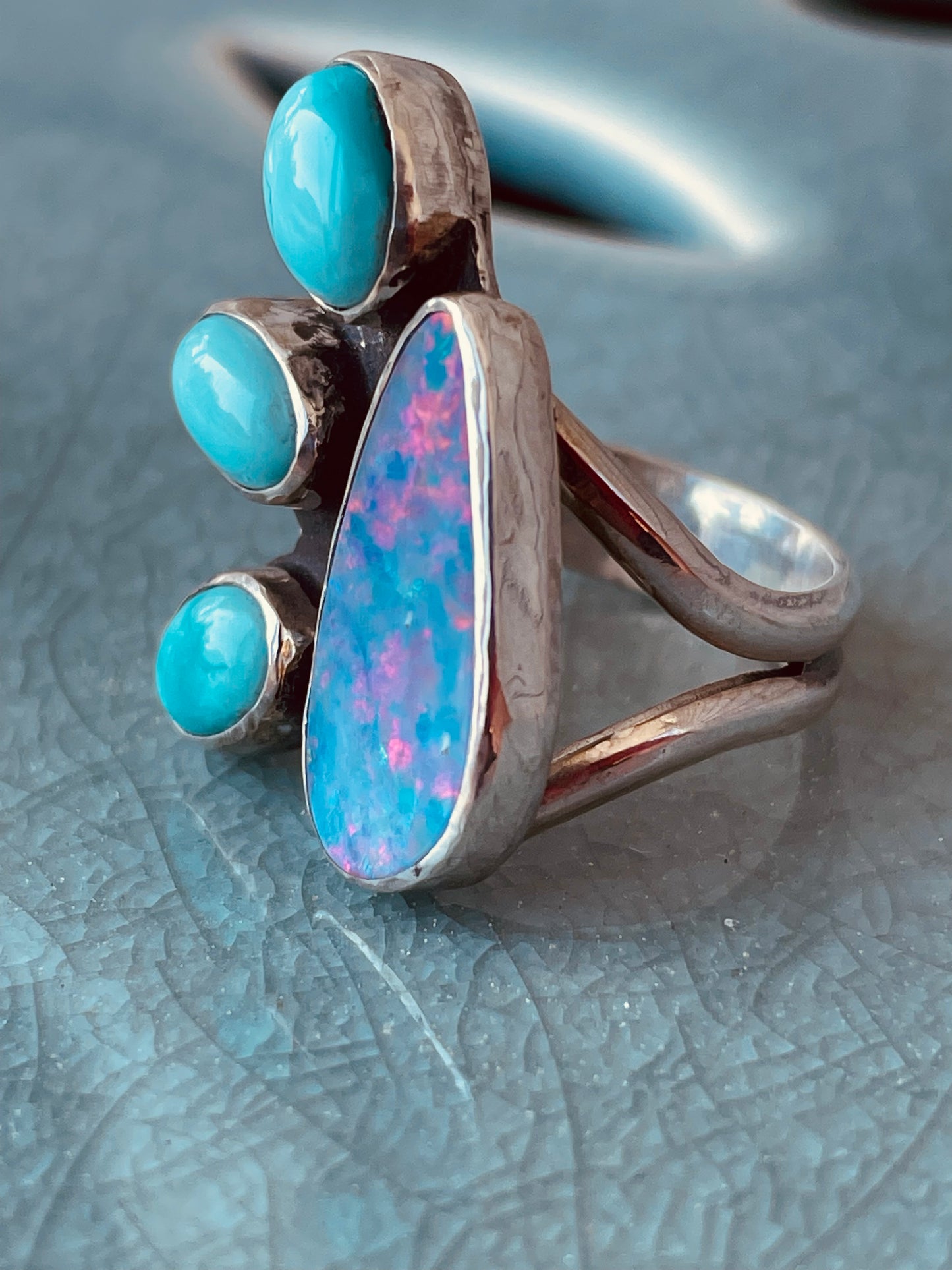 Size 7.75 Coober Pedy Opal Ring