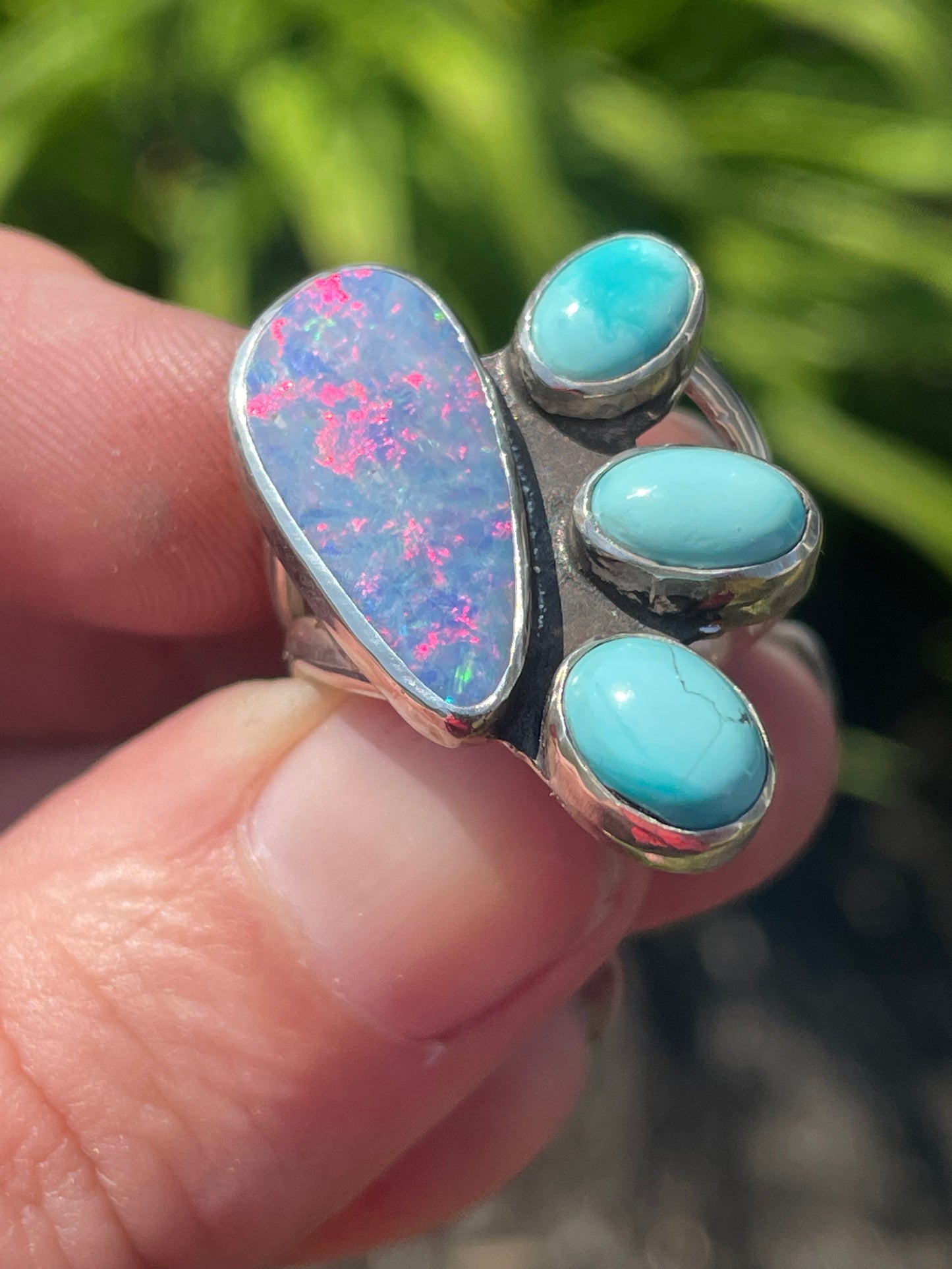 Size 7.75 Coober Pedy Opal Ring