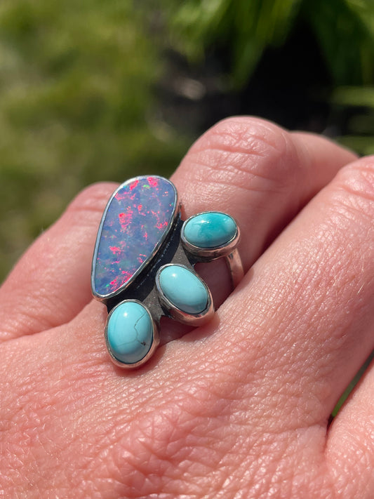 Size 7.75 Coober Pedy Opal Ring