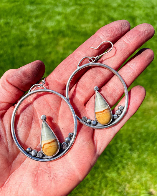 Statement Polychrome Jasper Hoops