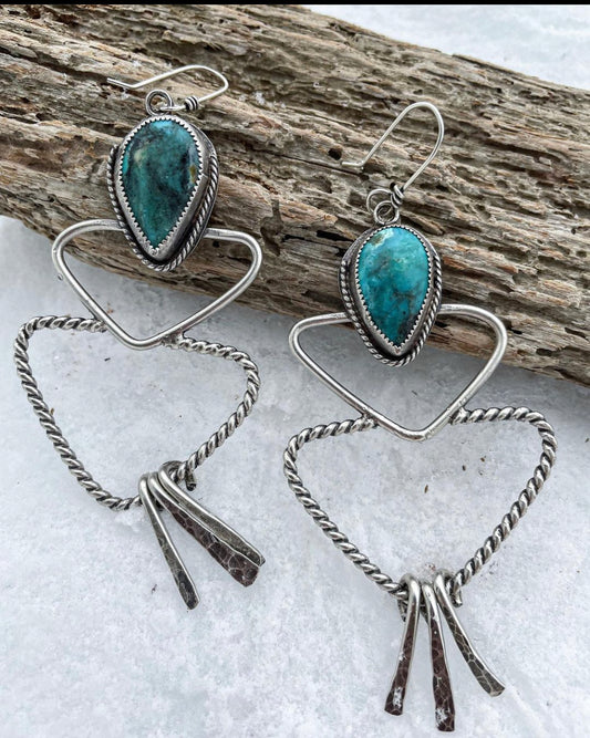 Statement Inspiration Mine Turquoise Earrings