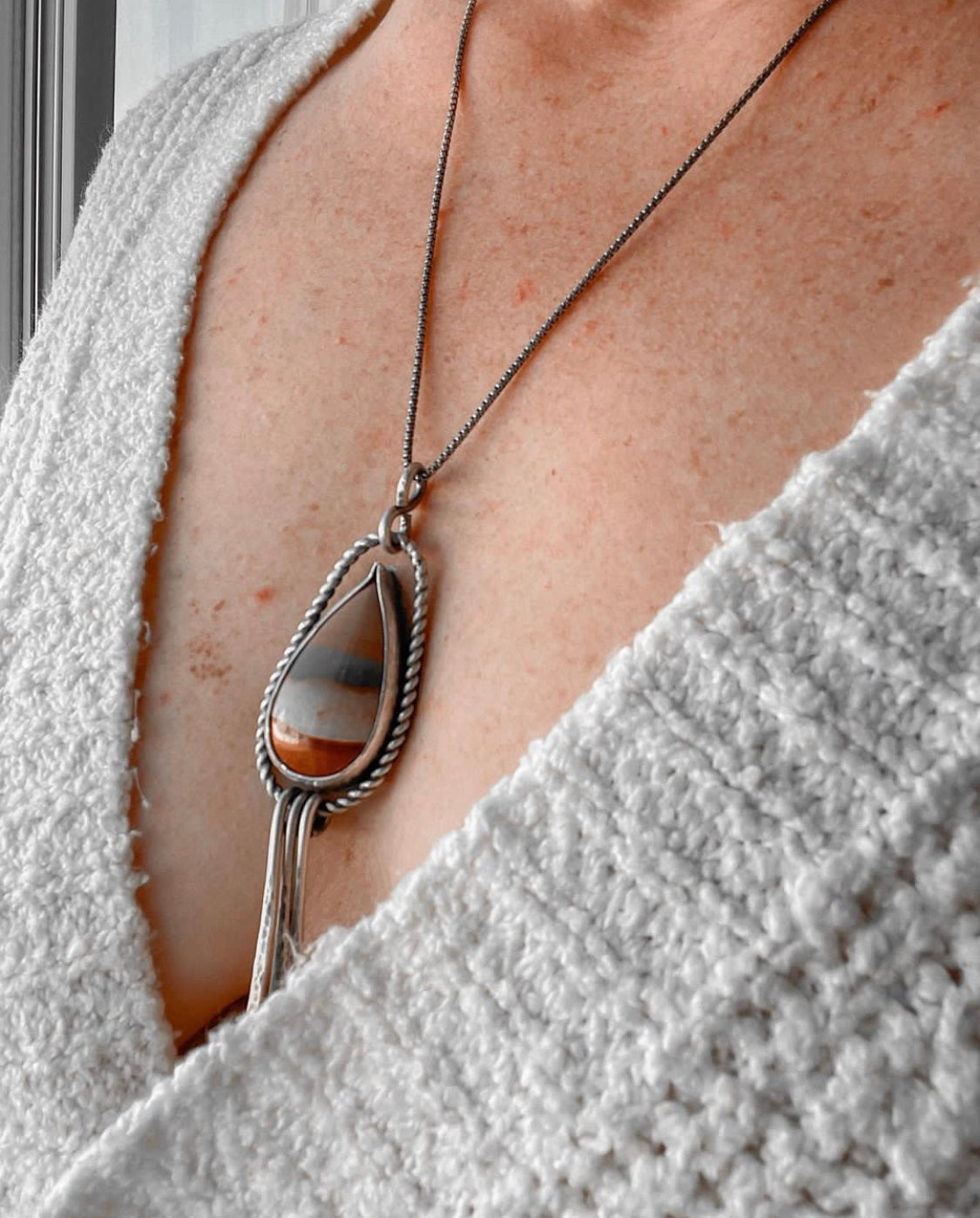 Landscape Jasper in Hand Forged Sterling Silver