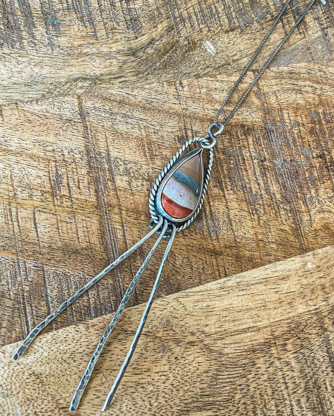 Landscape Jasper in Hand Forged Sterling Silver